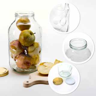 Skleněná nádoba dóza 5000ml 17cm s víčkem