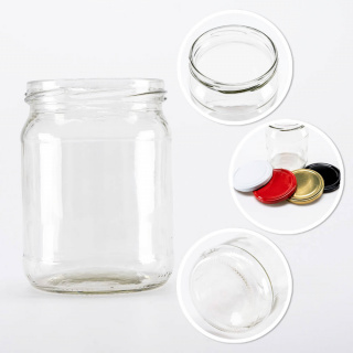 Skleněná nádoba dóza 520ml 11cm s víčkem