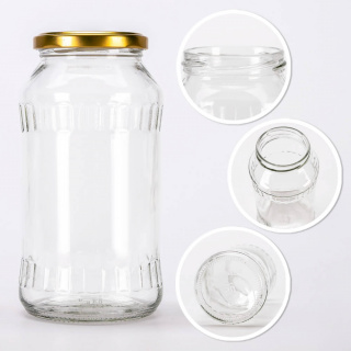 Skleněná nádoba dóza 720ml 16cm s víčkem