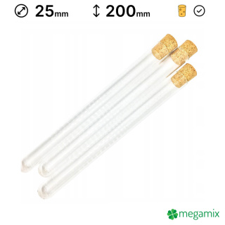 Skleněné zkumavky 200 mm průměr 25 mm 10 ks