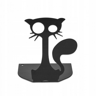Stojan na knihy kovový 10x12x8cm černá kočka