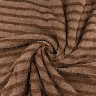 Látka svetrová pletenina rezavé pruhy vzor 0,5m