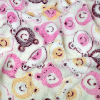 Látka polar krémová měkká medvídci vzor 0,5m