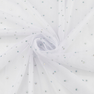 Látka tyl bílá měkká s kamínky 0,5m