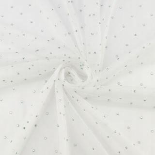 Látka tyl ecru měkká s kamínky 0,5m