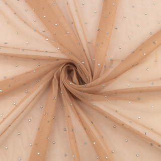 Látka tyl béžová měkká s kamínky 0,5m