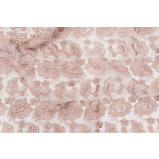 Látka krajka gipiura špinavě růžová na tyle 0,5m