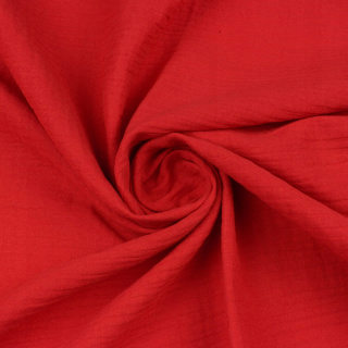Látka mušelín bavlněný červená 100% bavlna 0,5m