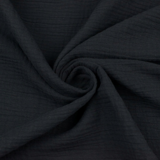 Látka mušelín bavlněný černá 100% bavlna 0,5m