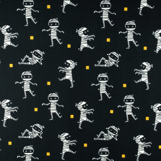 Teplákovina s poutkem černá Halloween vzor 0,5m