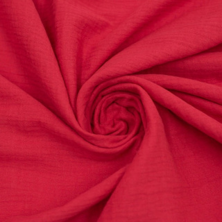 Látka mušelín bavlněný červená 100% bavlna 0,5m