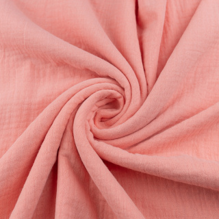 Látka mušelín bavlněný korálová 100% bavlna 0,5m