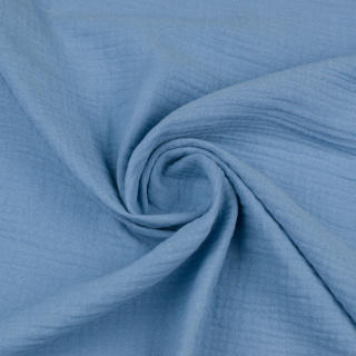 Látka mušelín bavlněný světle modrý 100% bavlna 0,5m