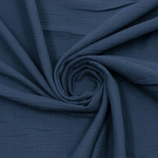 Látka mušelín bavlněný námořnická modrá 100% bavlna 0,5m