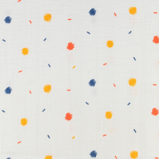 Látka mušelín 100% bavlněný ecru skvrny vzor 0,5m