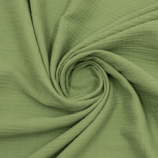 Látka mušelín bavlněný olivová 100% bavlna 0,5m