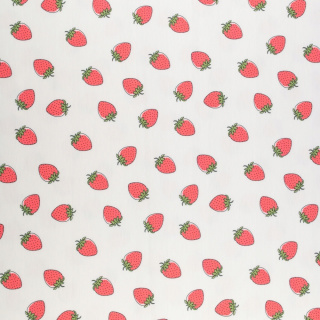 Teplákovina hladká pletenina jahody vzor 0,5m