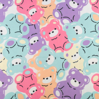 Teplákovina pletenina barevní medvídci vzor 0,5m