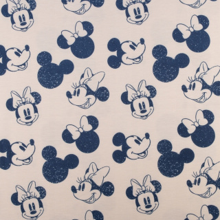 Teplákovina béžová pletenina Mickey Mouse vzor 0,5m