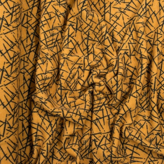 Látka angora pletenina hořčicové skvrny vzor 0,5m