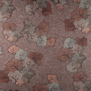 Látka pletenina lurex hnědá listy vzor 0,5m