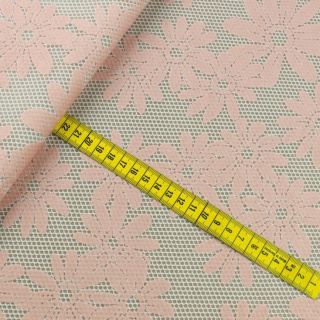 Látka síťovina tyl broskvová květy 0,5m