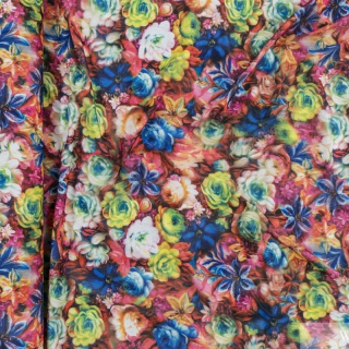 Látka síťovina elastická květinový 3D vzor 0,5m