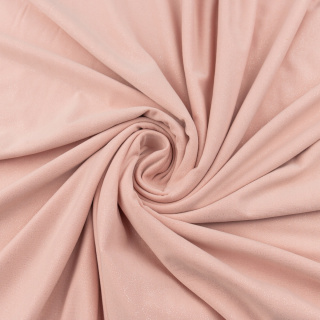 Látka ITY pudrově růžová hladká pletenina třpytky 0,5m