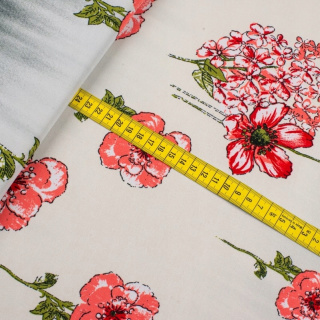 Látka Jersey ITY šedá hladká květinová pletenina 0,5m