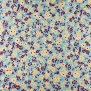 Látka ITY tyrkysová hladká květinová pletenina 0,5m