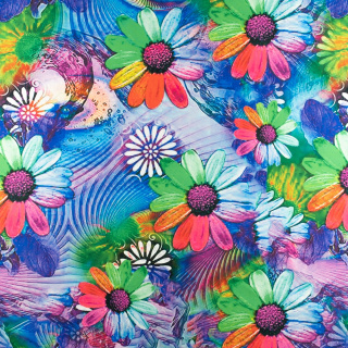 Látka Jersey ITY Kimo květinový vzor pletenina 0,5m