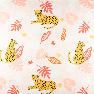 Látka Jersey ITY Kimo růžová leopard pletenina 0,5m