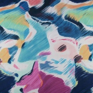 Látka Jersey ITY námořnická modrá hladká vzor pletenina 0,5m