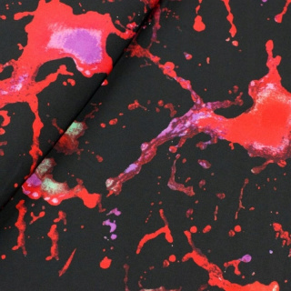 Látka Jersey ITY černé skvrny pletenina 0,5m