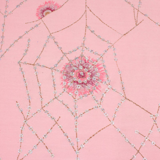 Látka Jersey ITY růžová pavučina třpytky pletenina 0,5m