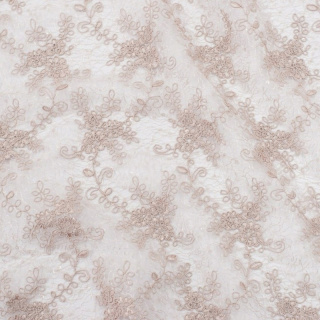 Látka krajka béžová měkká květiny 0,5m
