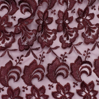 Látka krajka gipiura bordó na tylu 0,5m