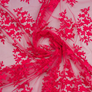 Látka krajka růžová lehká měkká vzor 0,5m