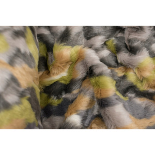 Látka umělá kožešina šedá vzor skvrny 0,5m
