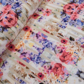 Látka Barbie Marchiano růžové odstíny květinový vzor 0,5m