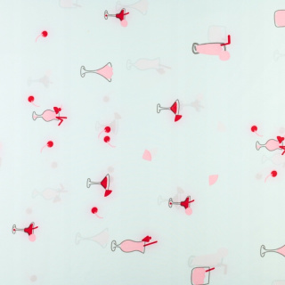 Látka Silki šedá-světle modrá koktejly vzor 0,5m