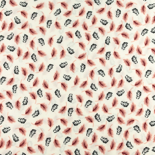 Látka Silki ecru malé lístky vzor 0,5m