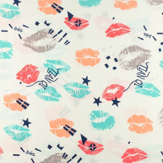 Látka Silki prodyšná barevná ústa vzor 0,5m