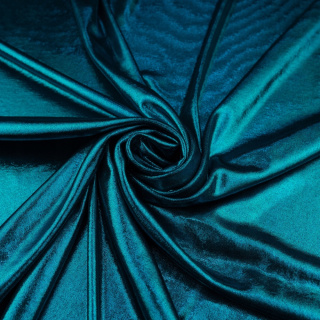 Látka pletenina metalická mořská zelená lesk 0,5m