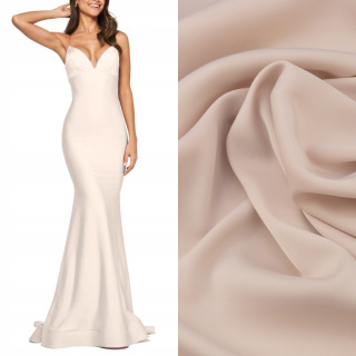 Látka na večerní šaty světle béžová hladká 0,5m