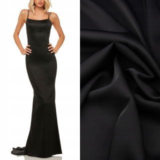 Látka na večerní šaty černá hladká 0,5m