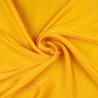 Látka šifón hedvábný žlutý hladký bez vzoru 0,5m