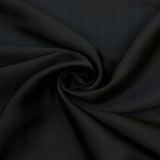Látka šifón hedvábný černý hladký bez vzoru 0,5m
