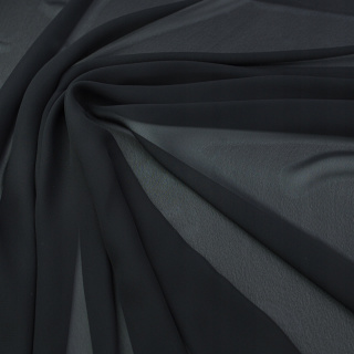 Látka šifón černá hladká bez vzoru 0,5m