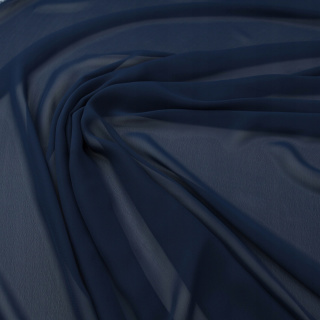 Látka šifón námořnická modrá hladká bez vzoru 0,5m